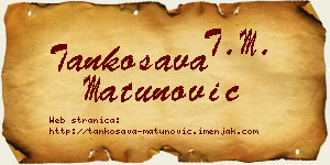 Tankosava Matunović vizit kartica